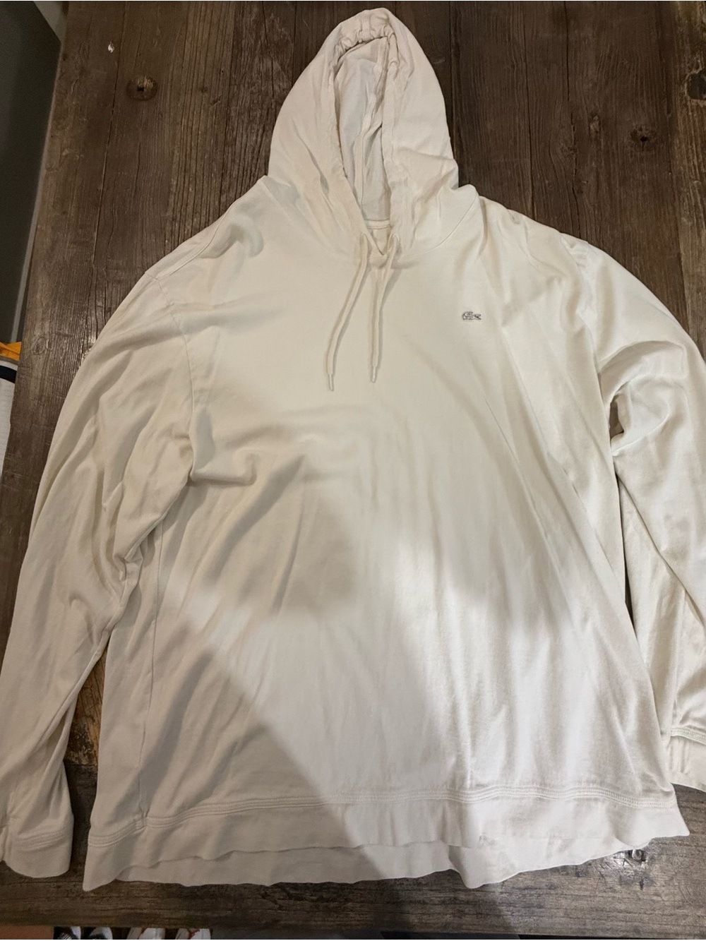 Lacoste Men's Cream Hooded Pullover